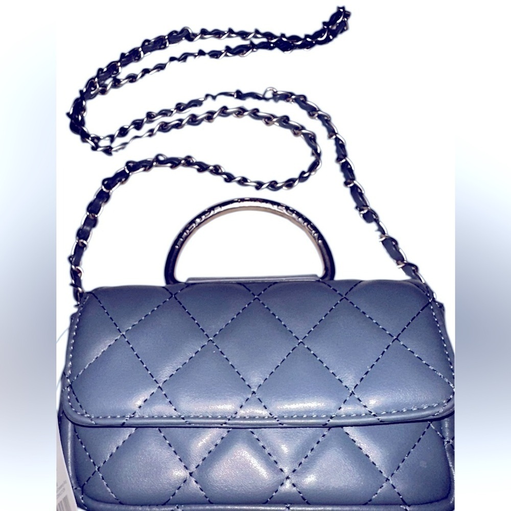 QUILTED CROSSBODY THICK METAL RING HANDLE AND STRAP NWT FREE W PURCHASE OVER 20